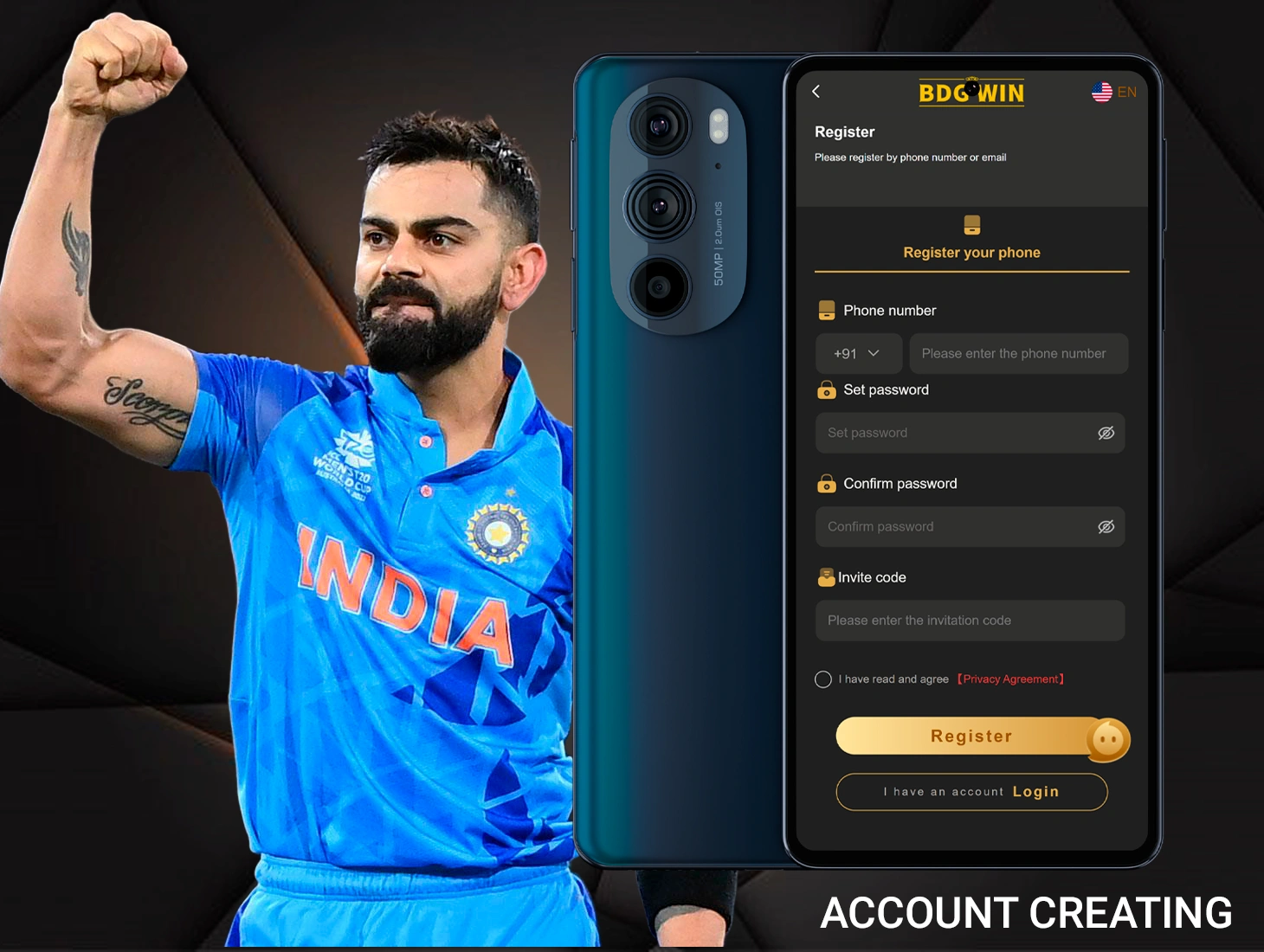 Create a new player account at BDGWin to bet on the best in entertainment