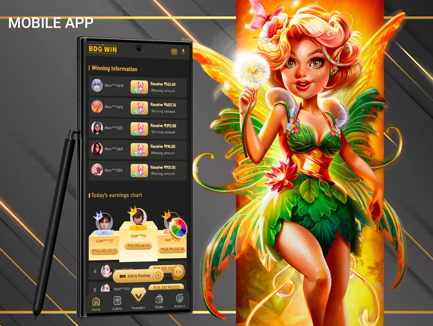 Convenient mobile BDGWin app will allow you to place bets from your smartphone in as little as 1 minute
